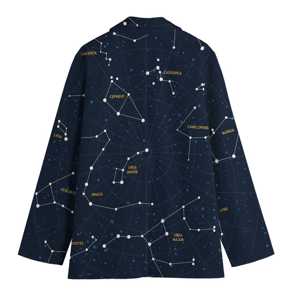 Constellation Sky Map Print Women's Cotton Blazer