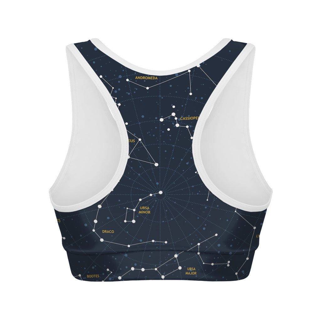 Constellation Sky Map Print Women's Sports Bra