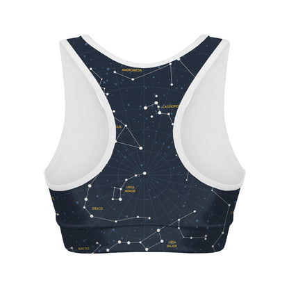 Constellation Sky Map Print Women's Sports Bra