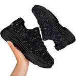 Constellation Space Pattern Print Black Chunky Shoes