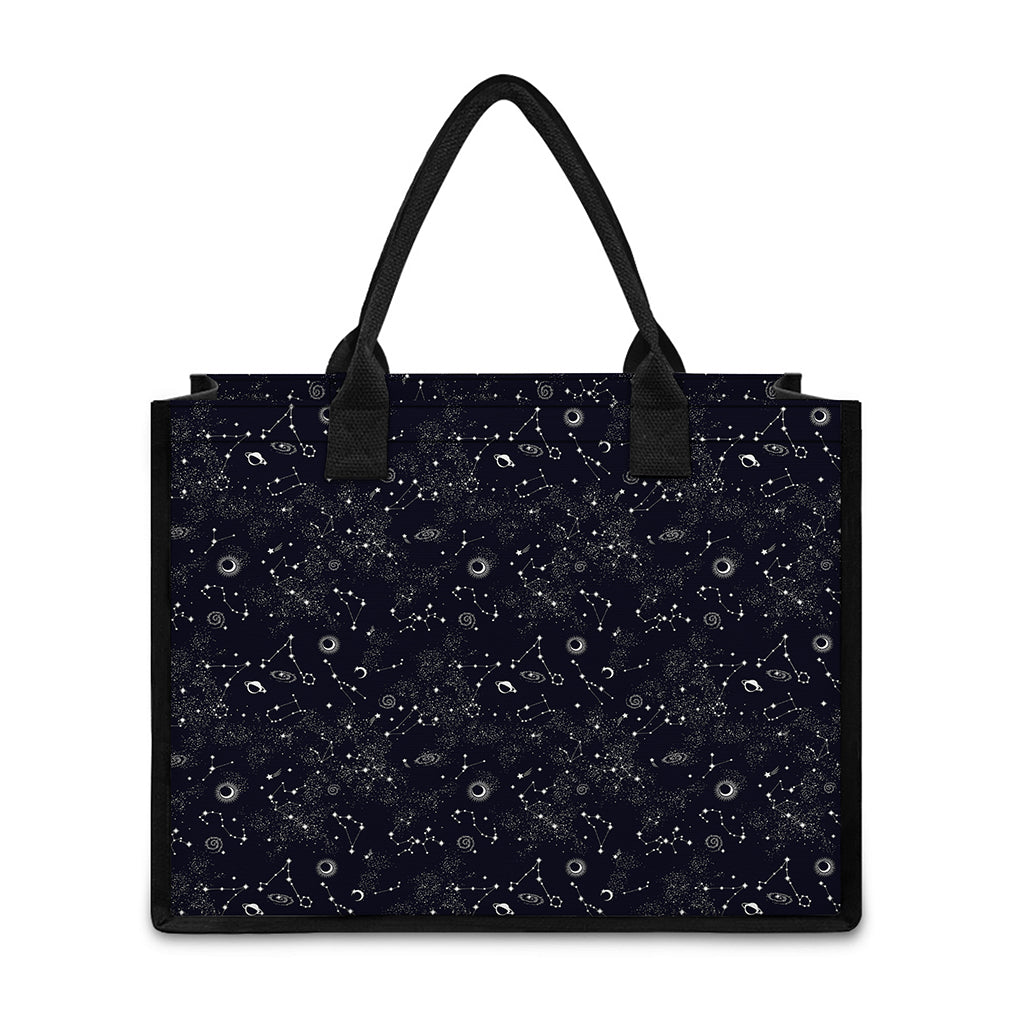 Constellation Space Pattern Print Canvas Tote Bag
