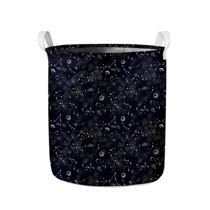 Constellation Space Pattern Print Collapsible Laundry Basket