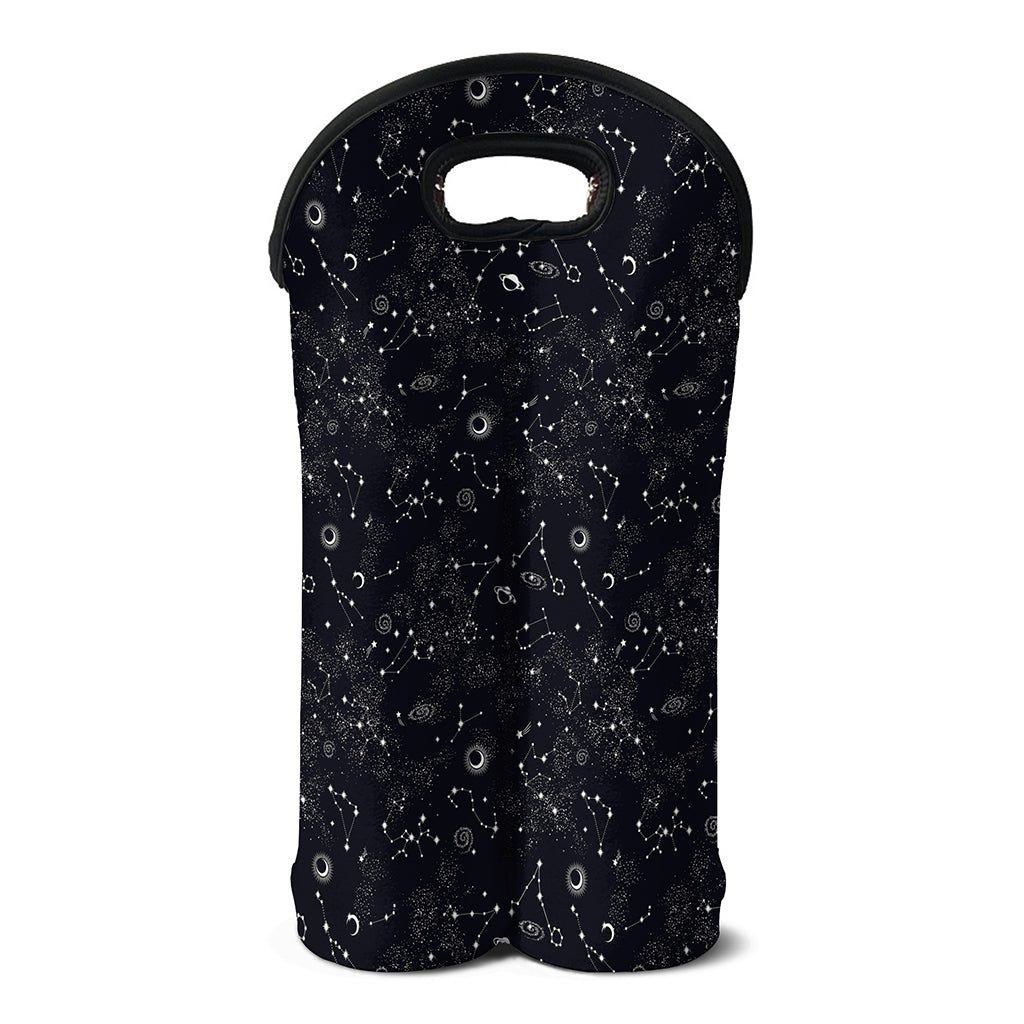 Constellation Space Pattern Print Double Neoprene Wine Tote
