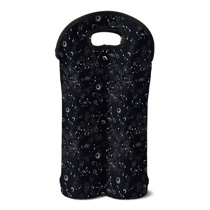 Constellation Space Pattern Print Double Neoprene Wine Tote
