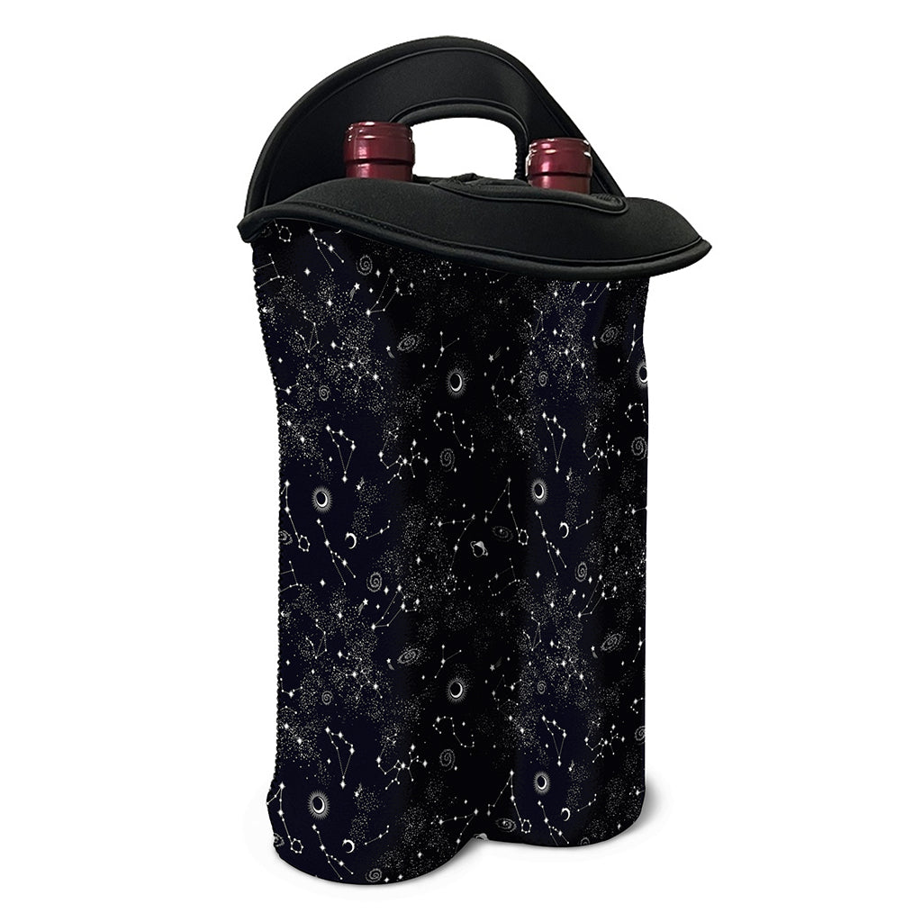 Constellation Space Pattern Print Double Neoprene Wine Tote