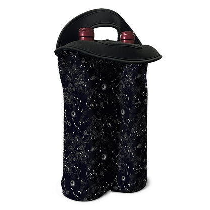 Constellation Space Pattern Print Double Neoprene Wine Tote