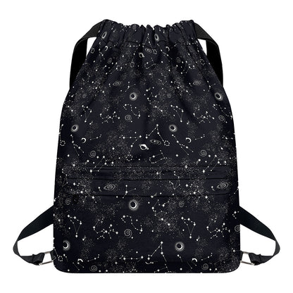 Constellation Space Pattern Print Drawstring Backpack