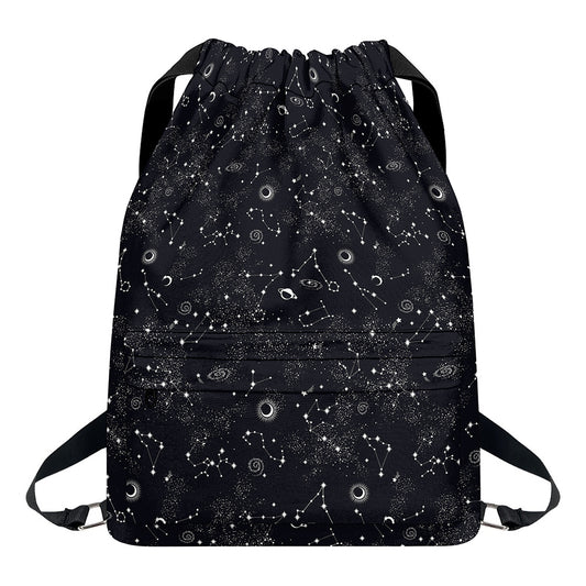 Constellation Space Pattern Print Drawstring Backpack