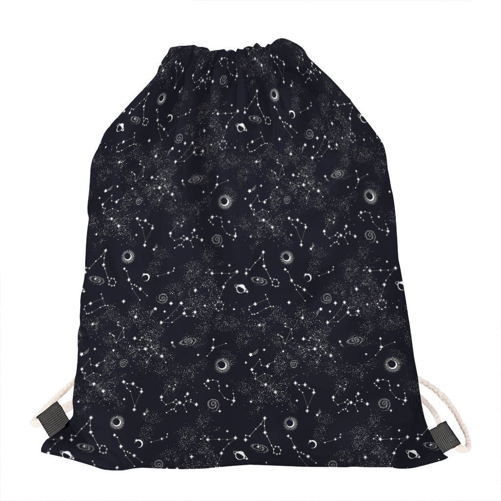 Constellation Space Pattern Print Drawstring Bag