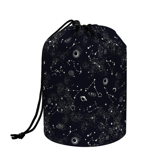 Constellation Space Pattern Print Drawstring Makeup Bag