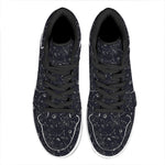 Constellation Space Pattern Print High Top Leather Sneakers