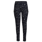 Constellation Space Pattern Print High-Waisted Pocket Leggings