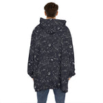 Constellation Space Pattern Print Hoodie Blanket