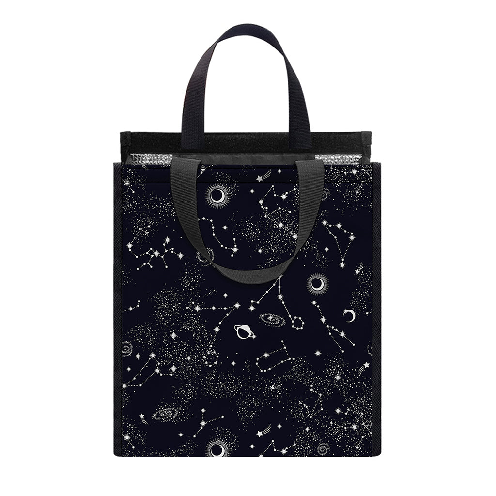 Constellation Space Pattern Print Insulated Lunch Tote