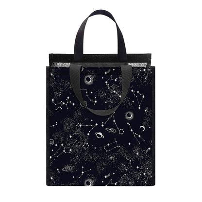 Constellation Space Pattern Print Insulated Lunch Tote