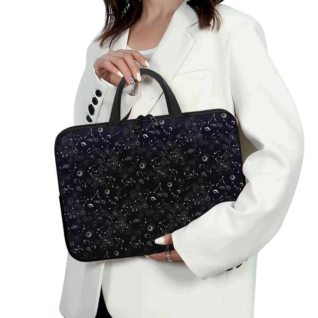 Constellation Space Pattern Print Laptop Sleeve With Handle