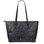 Constellation Space Pattern Print Leather Tote Bag