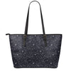 Constellation Space Pattern Print Leather Tote Bag