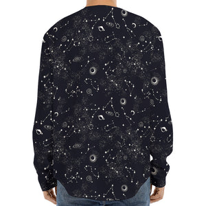 Constellation Space Pattern Print Long Sleeve Baseball Jersey