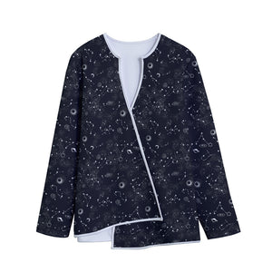 Constellation Space Pattern Print Long Sleeve Short Coat