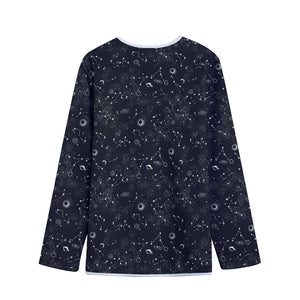 Constellation Space Pattern Print Long Sleeve Short Coat