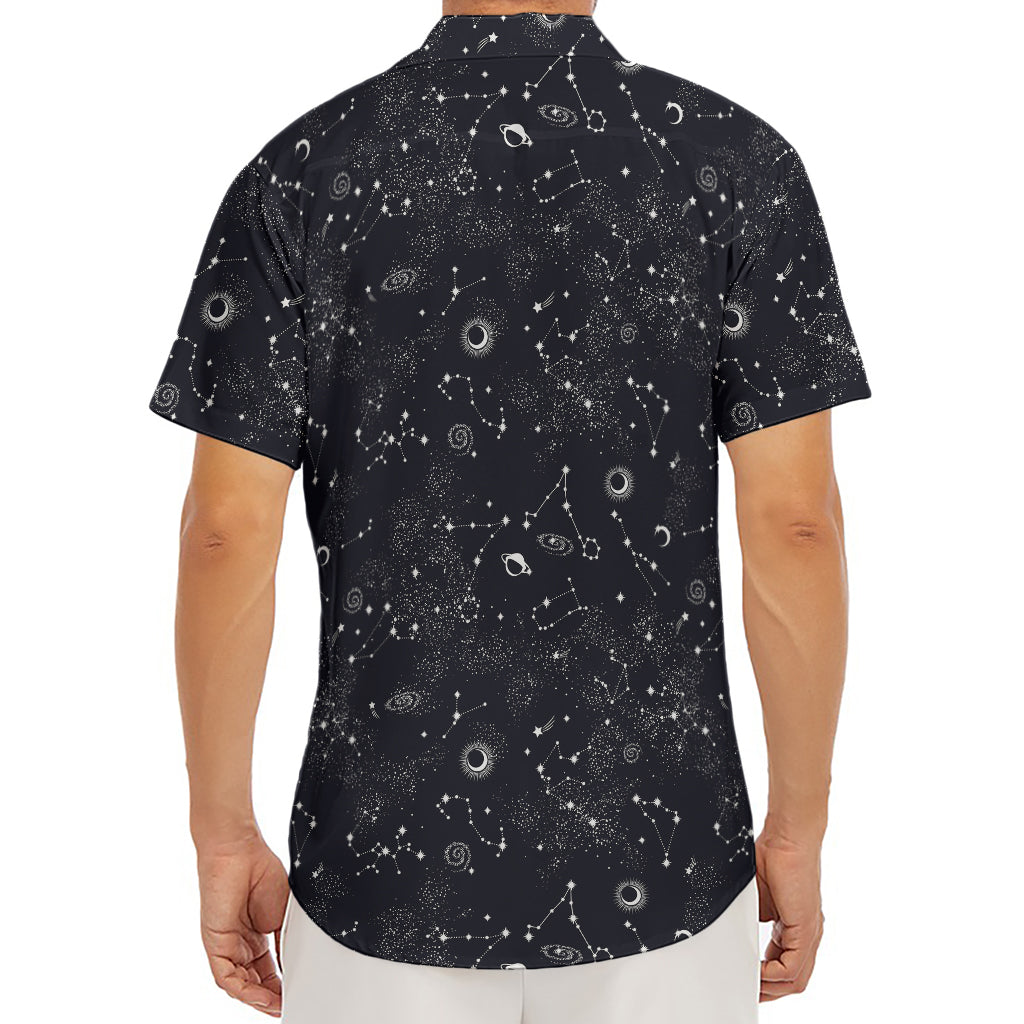 Constellation Space Pattern Print Men's Deep V-Neck Shirt