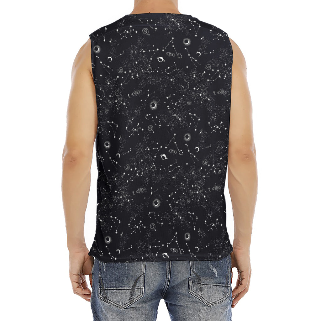 Constellation Space Pattern Print Men's Fitness Tank Top