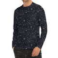Constellation Space Pattern Print Men's Long Sleeve Rash Guard