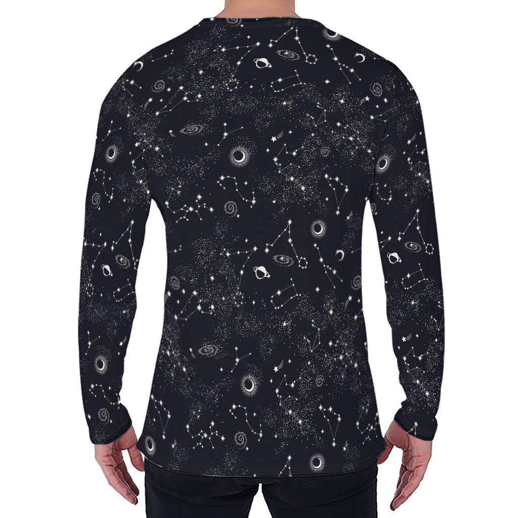 Constellation Space Pattern Print Men's Long Sleeve T-Shirt