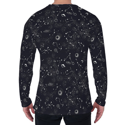 Constellation Space Pattern Print Men's Long Sleeve T-Shirt