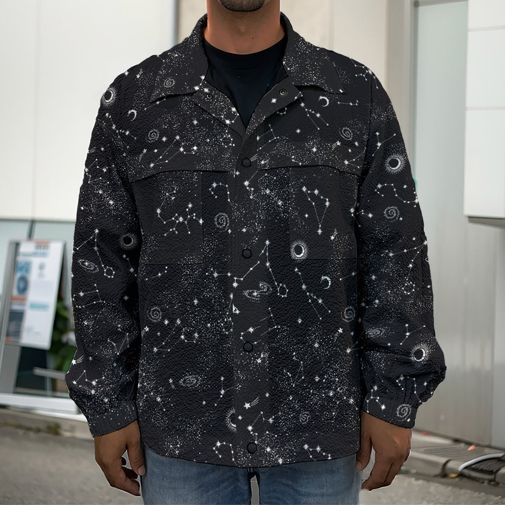 Constellation Space Pattern Print Men's Shirt Jacket