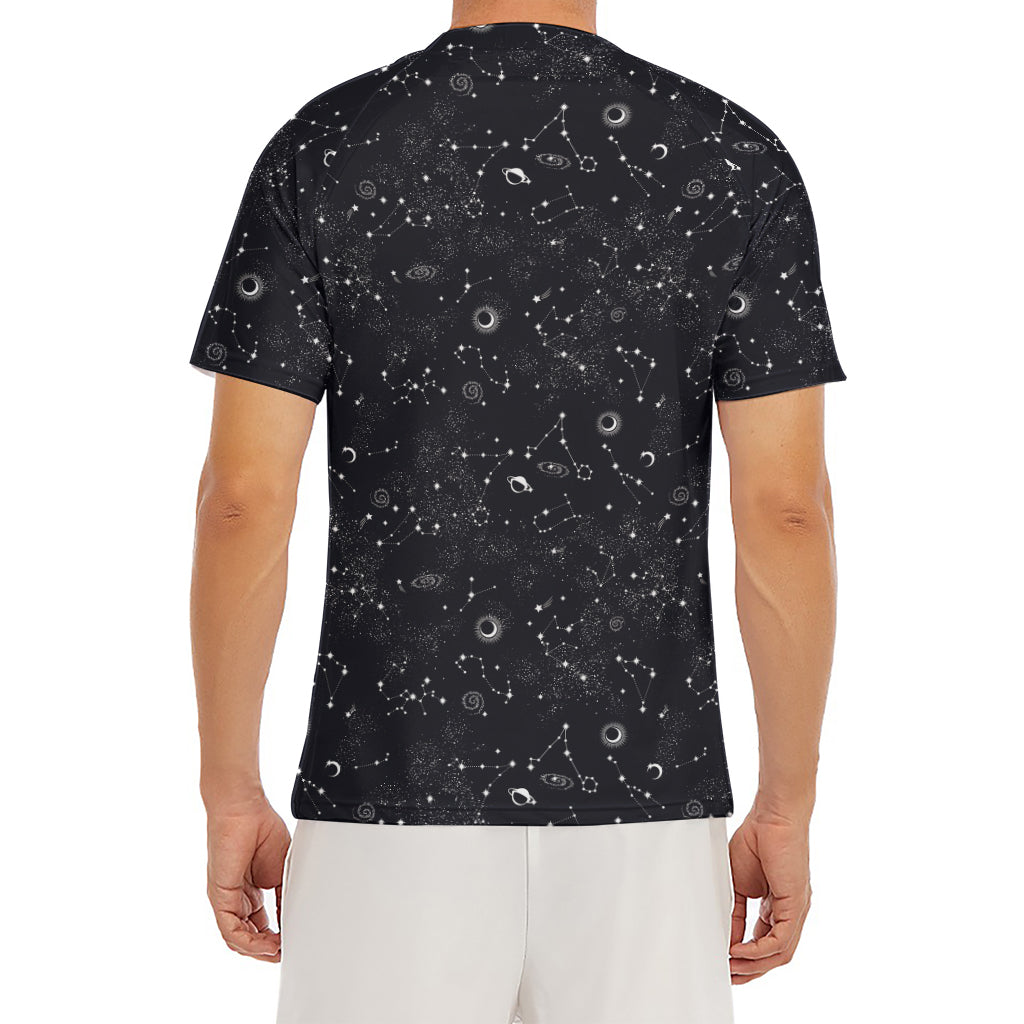 Constellation Space Pattern Print Men's Short Sleeve Rash Guard