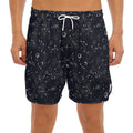 Constellation Space Pattern Print Men's Split Running Shorts