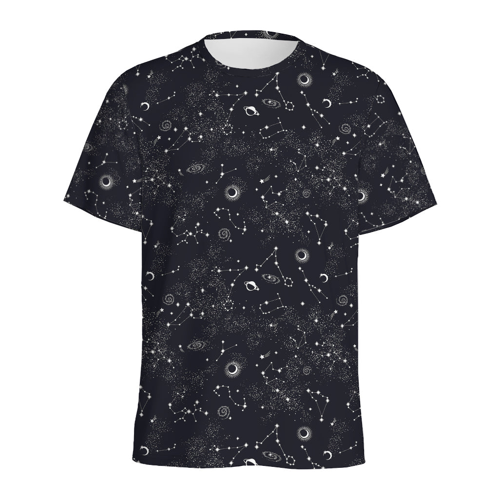 Constellation Space Pattern Print Men's Sports T-Shirt