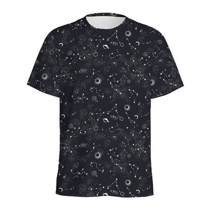 Constellation Space Pattern Print Men's Sports T-Shirt