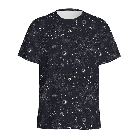 Constellation Space Pattern Print Men's Sports T-Shirt