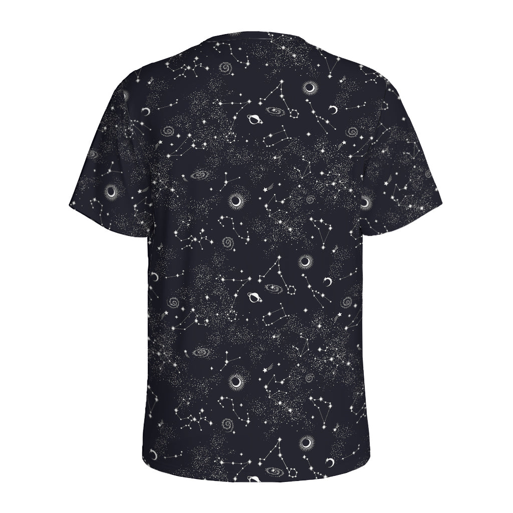 Constellation Space Pattern Print Men's Sports T-Shirt