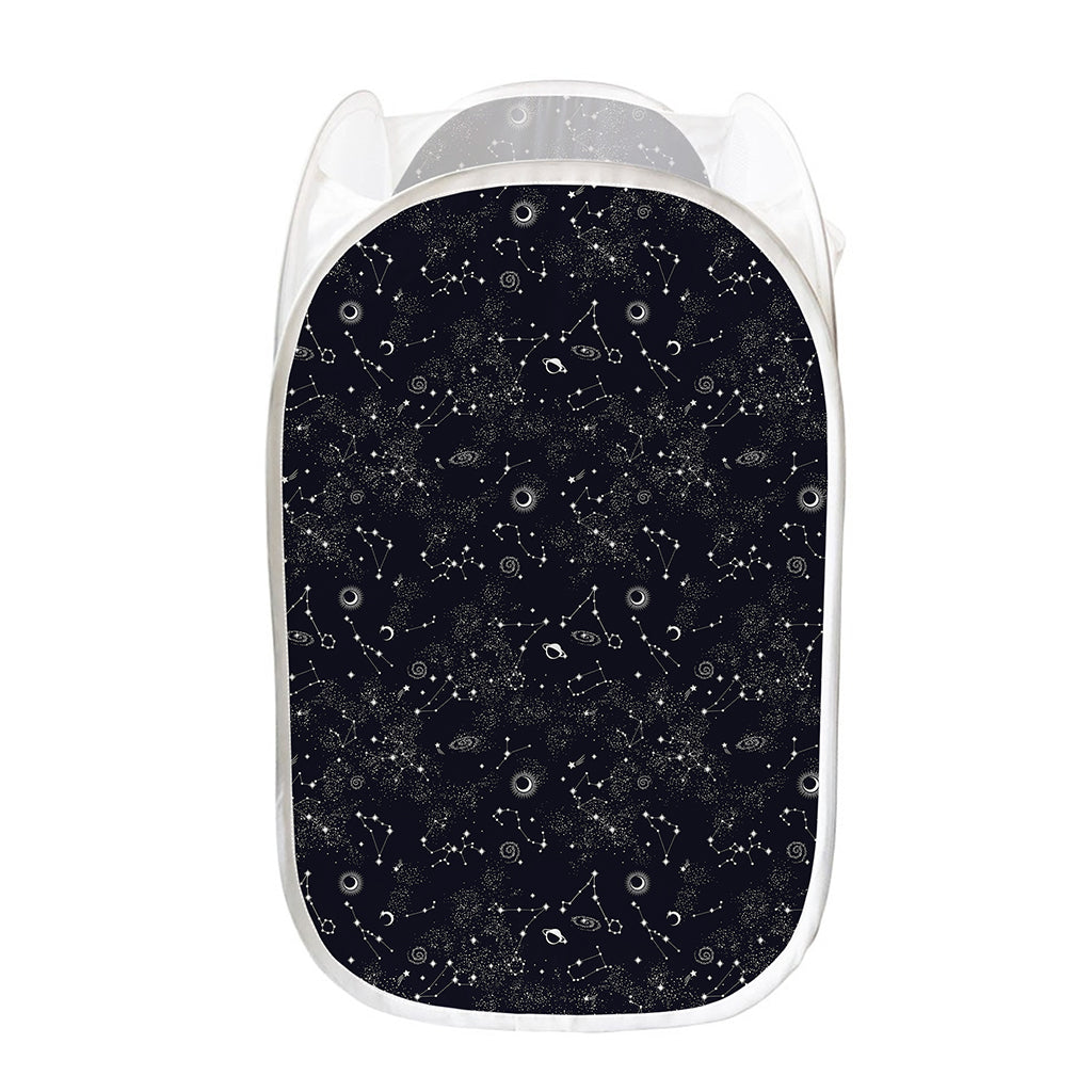 Constellation Space Pattern Print Mesh Laundry Hamper