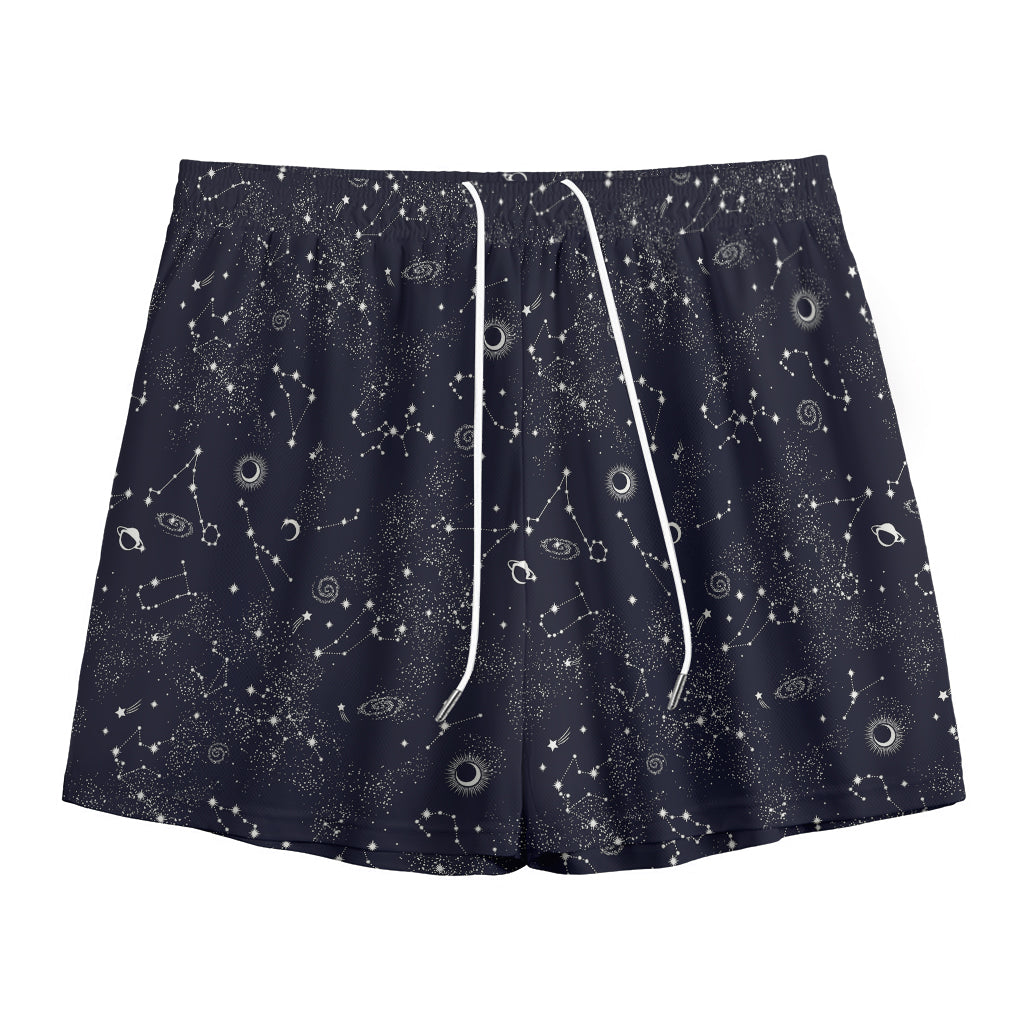 Constellation Space Pattern Print Mesh Shorts