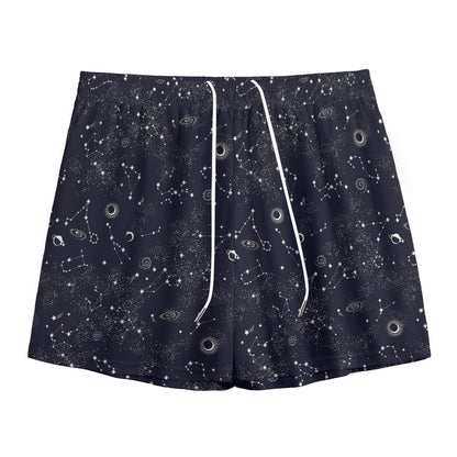 Constellation Space Pattern Print Mesh Shorts
