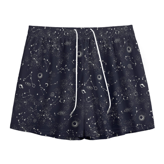 Constellation Space Pattern Print Mesh Shorts