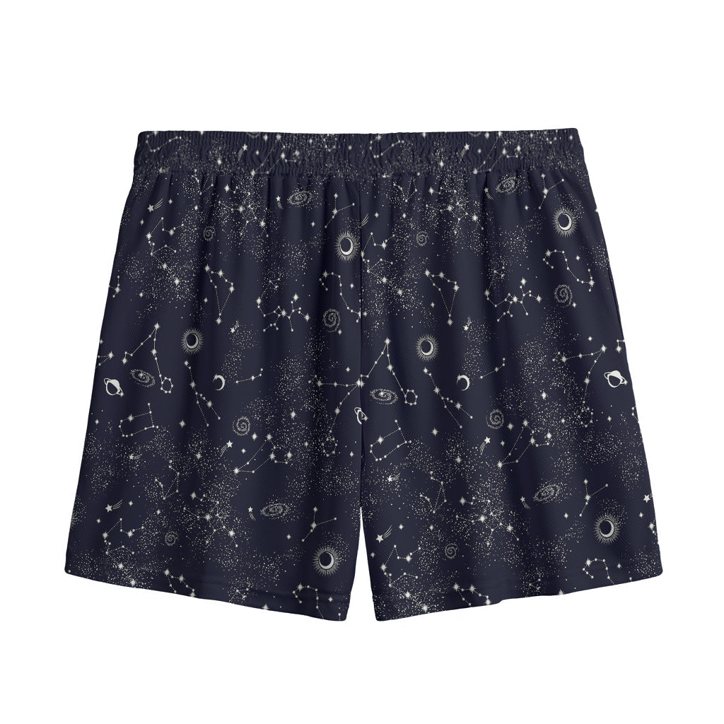 Constellation Space Pattern Print Mesh Shorts