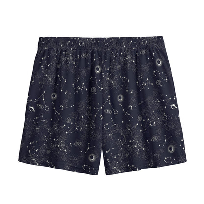 Constellation Space Pattern Print Mesh Shorts