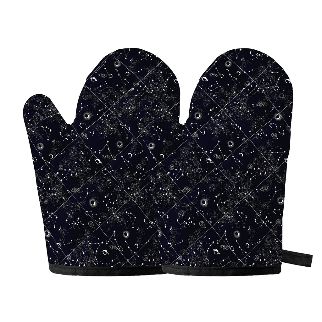 Constellation Space Pattern Print Oven Mitts