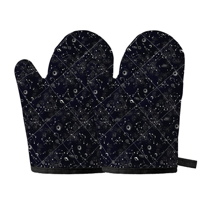Constellation Space Pattern Print Oven Mitts