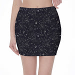 Constellation Space Pattern Print Pencil Mini Skirt