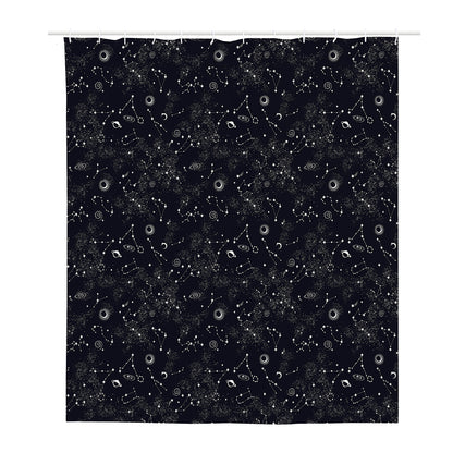 Constellation Space Pattern Print Polyester Shower Curtain