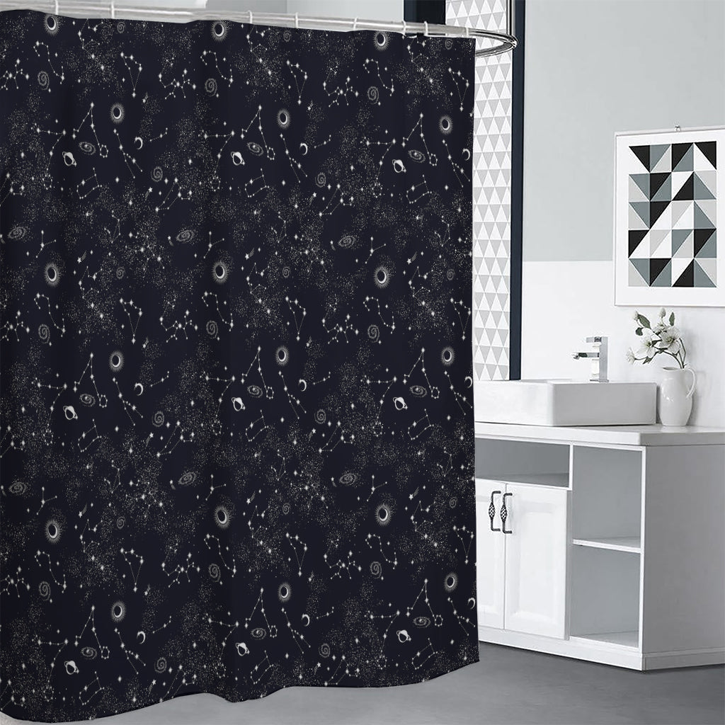 Constellation Space Pattern Print Premium Shower Curtain