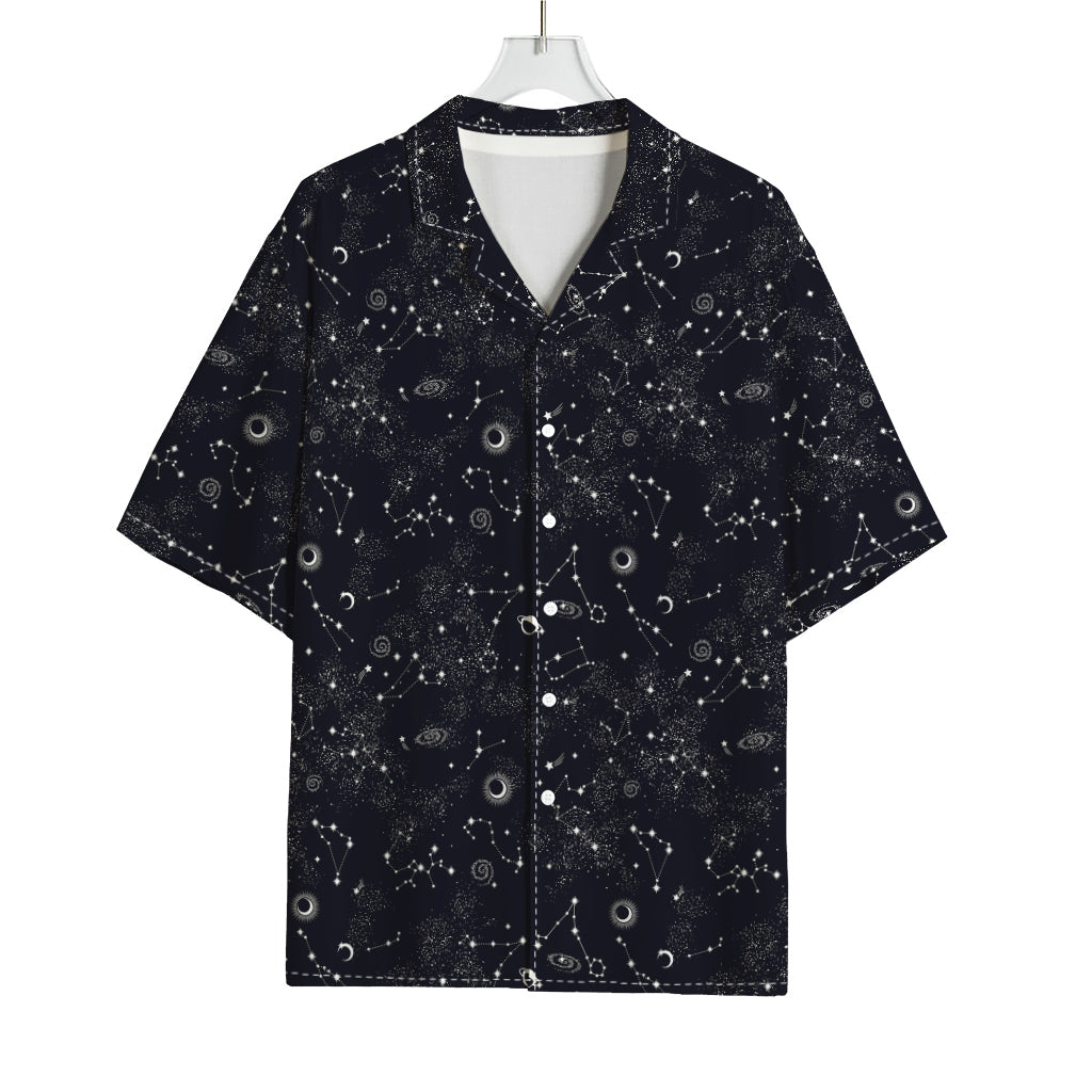 Constellation Space Pattern Print Rayon Hawaiian Shirt