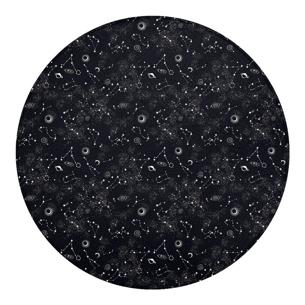 Constellation Space Pattern Print Round Blanket